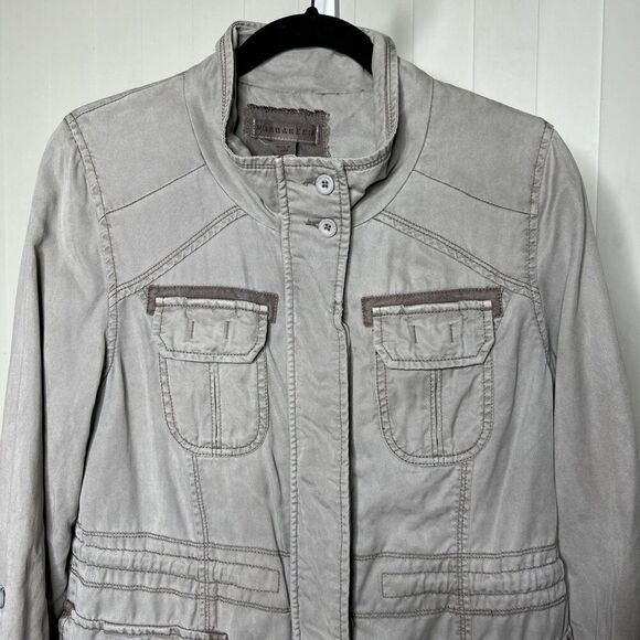 Marakech Anthropologie Utility Jacket Light Gray Army Size M - Picture 2 of 13